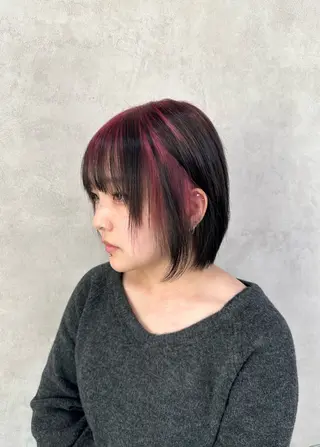 ミディアム カラー ヘアアレンジ 境町/透明感カラー/ レイヤー/中茎涼太のヘアスタイル