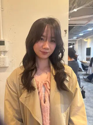 セミロング カラー 韓国レイヤー/透明感 カラー/RIN🎀のヘアスタイル