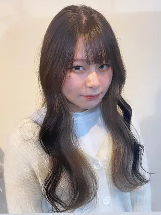 ロング カラー 女性目線でつくる ボブ縮毛矯正のヘアスタイル