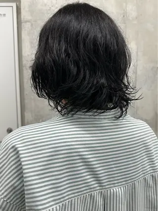 ミディアム パーマ ボブ/ゆるふわ ボブパーマ/とういのヘアスタイル