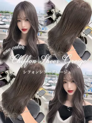 ロング カラー ヘアアレンジ 艶髪グレージュ🩶 maharuのヘアスタイル