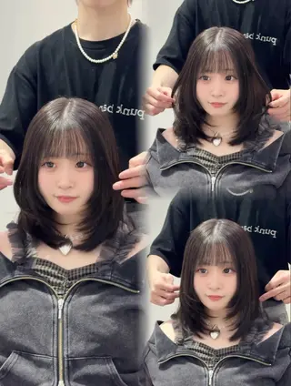 ミディアム 髪質改善/顔まわり/ レイヤー🎀YUZUのヘアスタイル