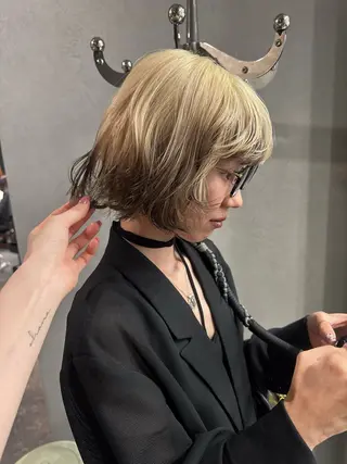 ミディアム カラー パーマ ヘアアレンジ メンズ 心斎橋美容室 Junのヘアスタイル