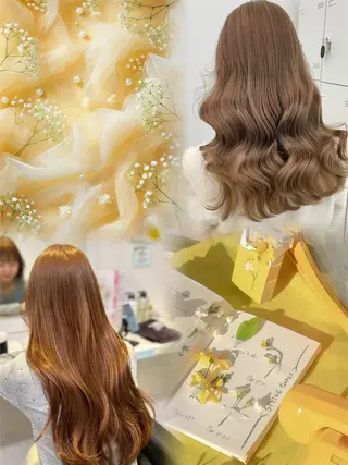 ロング カラー ヘアアレンジ 🌈くれは🎨デザイ ン🌟ダメージレスのヘアスタイル