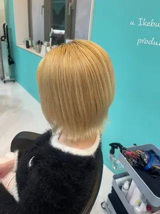 ショート カラー mana/ブリーチ/ メンズ/ヘアセットのヘアスタイル