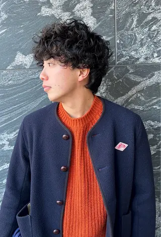パーマ メンズ 樋野 亮のヘアスタイル
