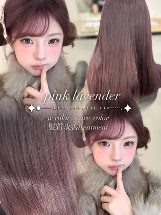 ロング カラー YUKA🤍ベージュ /ミルクティーのヘアスタイル