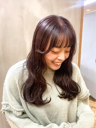 セミロング カラー ヘアアレンジ ハル🌸柔色/ ブリーチなし/艶髪のヘアスタイル