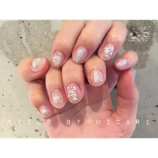 ショート カラー ネイル マツエク・マツパ illum hicariのネイルデザイン