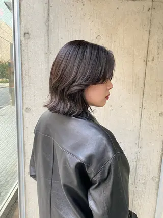 ミディアム カラー 似合わせレイヤー/ ケアパーマ/高倉のヘアスタイル