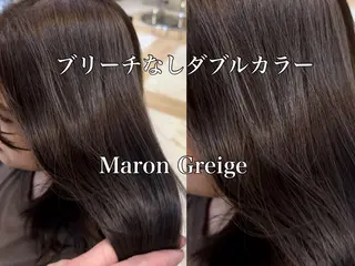 ミディアム カラー ブリーチなしダブル カラー縮毛矯正 下野のヘアスタイル