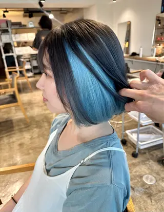 ミディアム カラー ✨艶ブリーチカラー ✨四ノ宮裕己のヘアスタイル