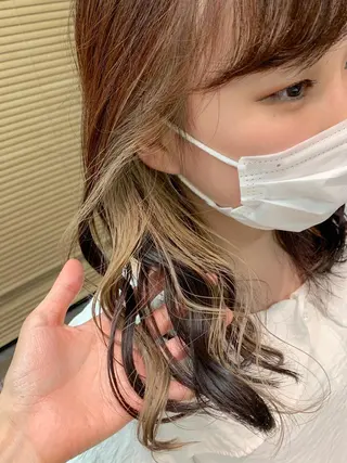 ロング カラー ヘアアレンジ サナ🌱 切りっぱなしボブのヘアスタイル