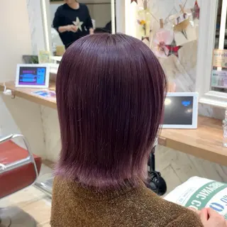 ミディアム カラー 横浜パーマ🌐ボブ✨ 暖色カラーもえかのヘアスタイル