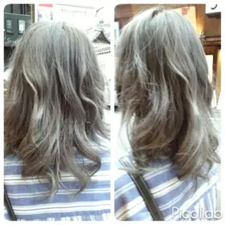 ミディアム カラー ワンホンレイヤー エクステづまのヘアスタイル
