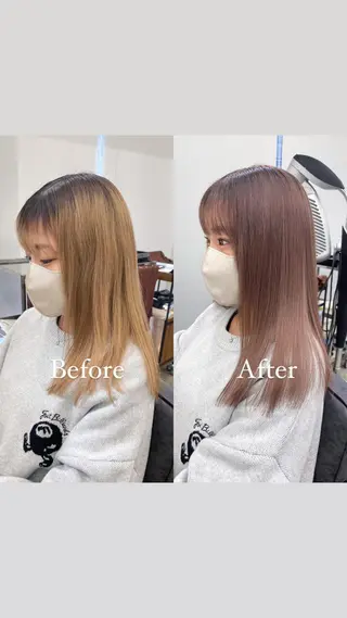 セミロング カラー 水田吉亮/髪質改善/ 縮毛矯正/レイヤーのヘアスタイル