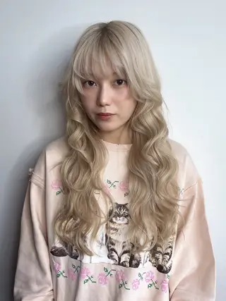 ロング 鈴木瑛里/ブロンド ベージュ/男女のヘアスタイル