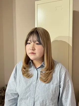 ミディアム 透明感カラー🫧 🍒久留米美容室のヘアスタイル