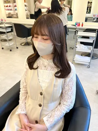 ロング カラー NANO/ ブリーチ×レイヤーのヘアスタイル