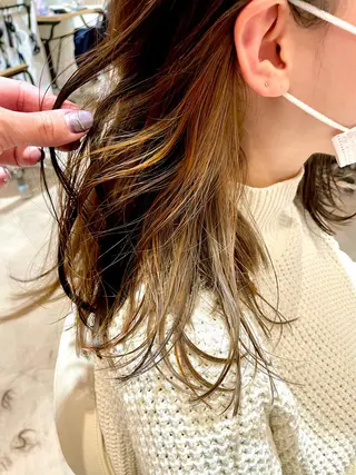 ミディアム カラー 沖縄東京2拠点美容師 mamicoのヘアスタイル
