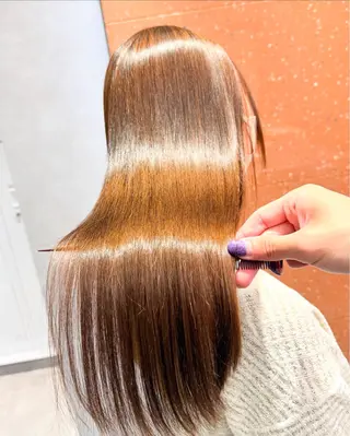 ロング カラー パーマ ヘアアレンジ 縮毛矯正/髪質改善/ ブリーチ毛/木元渓太のヘアスタイル