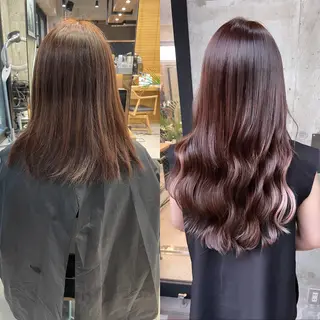 ロング カラー ヘアアレンジ TATSUYA アートディレクターのヘアスタイル