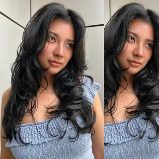 ロング カラー 🍒ハイレイヤー🍒 海外ヘア🍒Momoのヘアスタイル