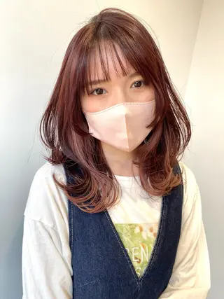 ミディアム 🎀暖色カラー🎀 ♡Kanon♡のヘアスタイル