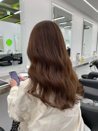 ロング カラー ヘアアレンジ 縮毛矯正/髪質改善/ ブリーチ毛/木元渓太のヘアスタイル