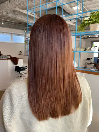 セミロング カラー ヘアアレンジ なつき/艶ピンク/ girly hairのヘアスタイル