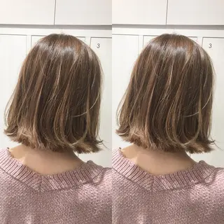 ミディアム カラー 似合わせ/レイヤー /ボブ/新谷のヘアスタイル