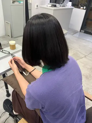 ショート パーマ 透明感×艶カラー ✨️美髪縮毛🍒リオのヘアスタイル