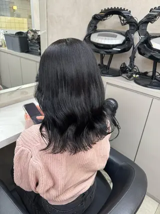 セミロング カラー パーマ ヘアアレンジ メンズ キッズ 韓国系🇰🇷🩶 艶暗髪/MEIのヘアスタイル
