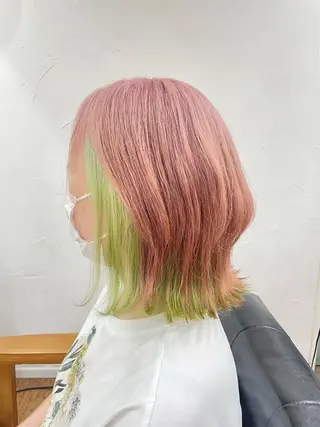 ミディアム カラー 青木 優歩のヘアスタイル