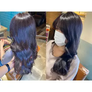 カラー 🩵盛れる顔周り/ 艶カラーemi🩵のヘアスタイル