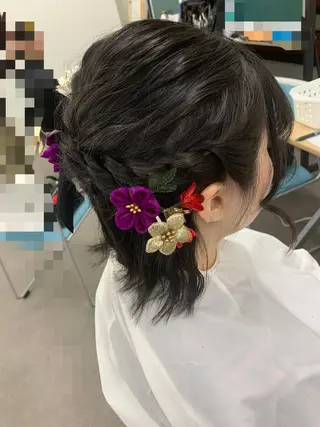 ミディアム ヘアアレンジ ヘアメイク専門店 pati faniのヘアスタイル