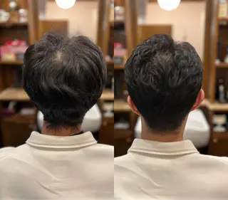 ミディアム 新宿💈カットモデル メンズカットのヘアスタイル
