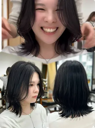 ミディアム カラー パーマ ヘアアレンジ メンズ キッズ 骨格補正カット/ レイヤー🌿JUNのヘアスタイル
