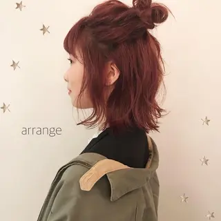 ミディアム ヘアアレンジ 市川 千夏のヘアスタイル