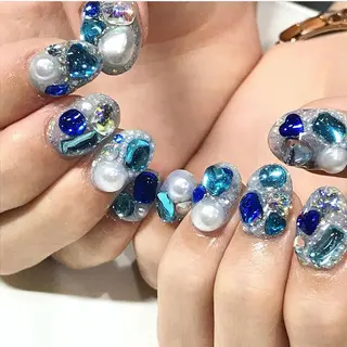 ネイル 渋谷／チップ長さ出し 👑アプレgel-xのネイルデザイン