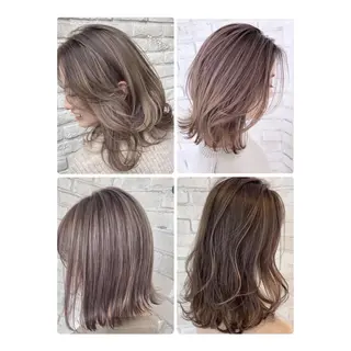 ロング あやか 白髪ぼかしハイライトのヘアスタイル