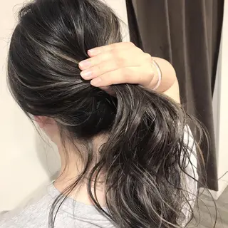 ミディアム カラー 髪質改善カラー韓国風 レイヤーtudaのヘアスタイル