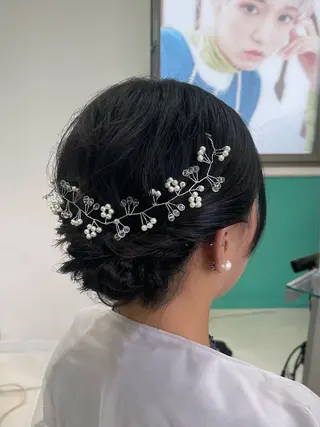 セミロング ヘアアレンジ mana/ブリーチ/ メンズ/ヘアセットのヘアスタイル