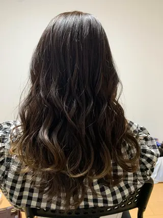 ロング カラー パーマ ヘアアレンジ 岐阜駅/レイヤー/パ ーマ/デザインカラーのヘアスタイル