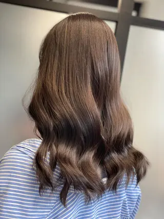 ミディアム カラー ヘアアレンジ 髪質改善×ハイトーン 中田啄也のヘアスタイル