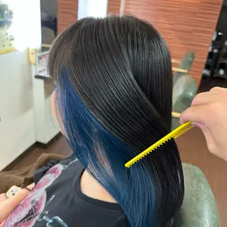 セミロング カラー 💜推しインナー カラー/菊池柊真💜のヘアスタイル