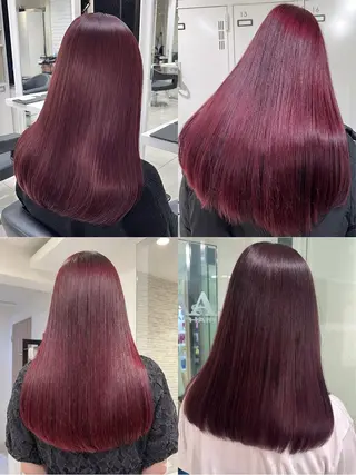 ロング カラー 【赤み消し透明感・ 育てる赤】リノ🪐のヘアスタイル