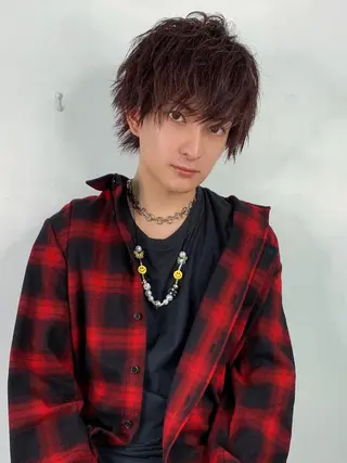 ミディアム パーマ メンズ メンズ縮毛矯正 細谷碧海のヘアスタイル