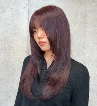 ロング カラー ヘアアレンジ ボブ艶モテカラー🫧 カリンのヘアスタイル