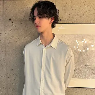 ミディアム パーマ メンズ 永井駿祐【平尾 薬院】メンズカットのヘアスタイル